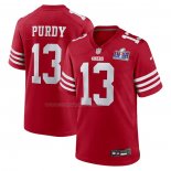 Maglia NFL Game San Francisco 49ers Brock Purdy Super Bowl Lviii Patch Rosso