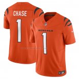 Maglia NFL Limited Cincinnati Bengals Ja'marr Chase Vapor F.U.S.E. Arancione