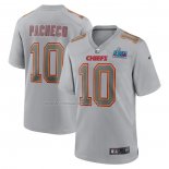 Maglia NFL Game Kansas City Chiefs Isiah Pacheco Super Bowl Lvii Patch Atmosphere Fashion Grigio