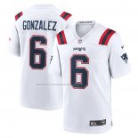 Maglia NFL Game New England Patriots Christian Gonzalez Bianco