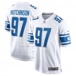Maglia NFL Game Detroit Lions Aidan Hutchinson 2022 NFL Draft Pick Bianco
